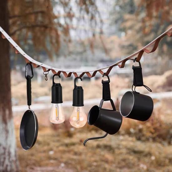 Outdoor Camping Lamp with Clip Hook 3 Lighting Modes Multifunctional Lighting Device Plastic LED Lantern Hanging Tent Light Tungsten
