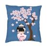 Custom Japanese Girl Sakura Kokeshi Doll Square Throw Pillow Cover Home Decorative 3D Double Side Printing Cushion Cover Room