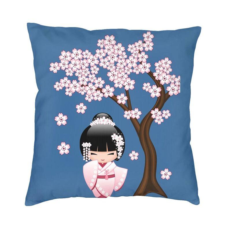 Подушка-чехол на подушку с изображением японской девочки и сакуры Кокеси, двусторонняя, 3D-печать, чехол для напольной подушки, наволочка для диванной подушки, декор для дома 30x30cm 12x12in