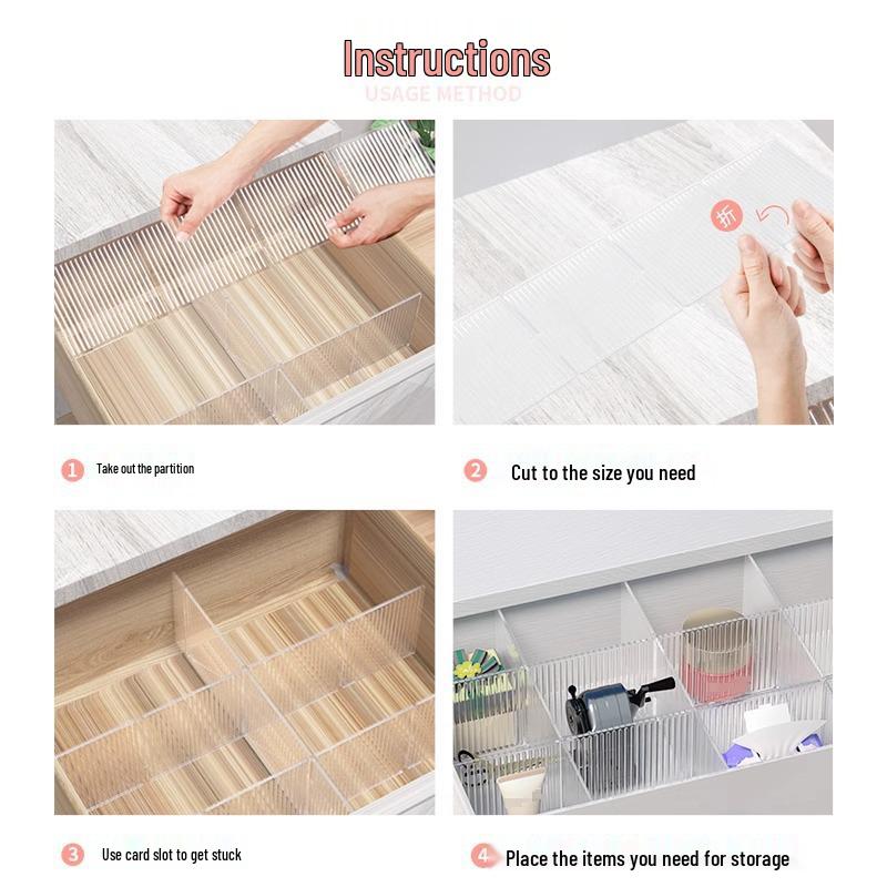 Adjustable Plastic Drawer Divider for Organizing Underwear and Socks