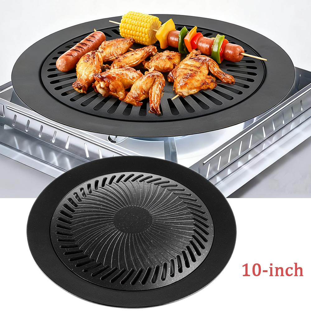 

KOSUN Korean Smokeless BBQ Grill Pan Nonstick Griddle Plate Gas and Induction Stove Top Barbecue Cooking Tool for Indoor Outdoor