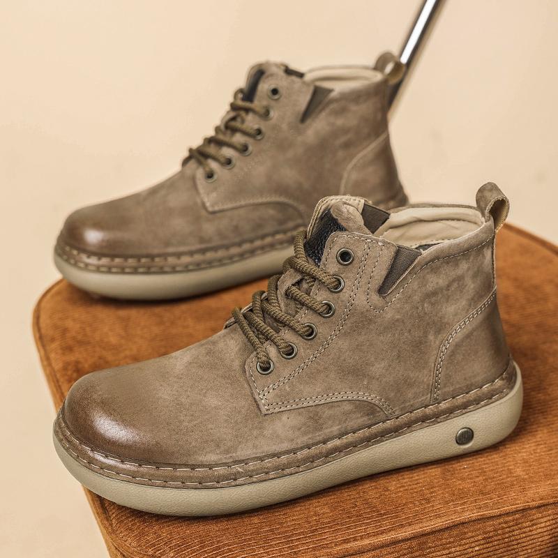 Men Boots Winter High Top Leather Shoes Fashion Shoes Fashion Ankle Boots Business Casual Outdoor Shoes Male Sneakers New
