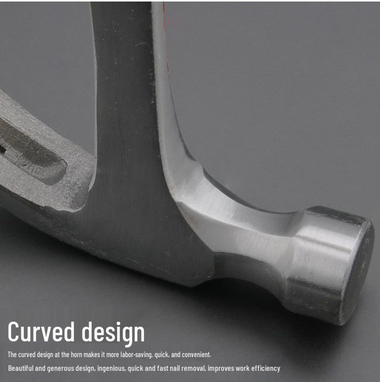 Solid One-Piece Claw Hammer - Durable Iron Head, Nail & Carpentry Mallet, Secure Design, Free Shipping.