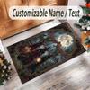 Witchcraft Theme Crystal Velvet Rug Personalized Custom Name Text Soft Floor Mat Home Decor