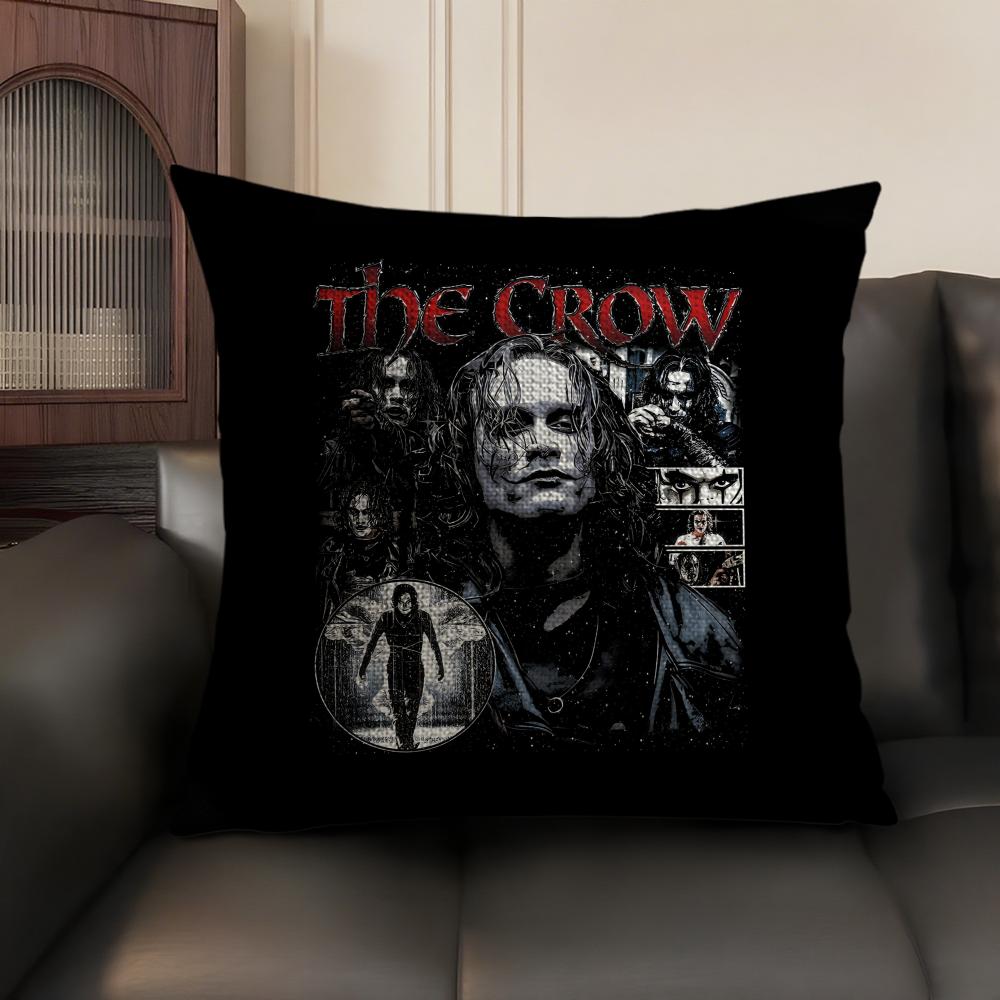T-The C-Crow Movie Cushion Cover Natural Linen Organic Fabric Double-Sided Printing Sofa Home Decor Gift Pillow Case