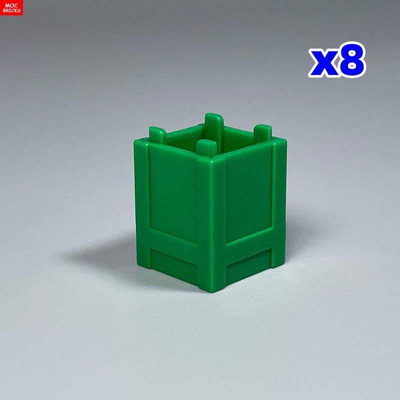 MOC Bricks Container Series Display Box Bucket Basin Pot Pack Basket Attachments Assembled Constructing Blocks Playthings Children Gift