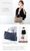Sakura Genuine Leather Crocodile Embossed Tote Bag Japanese-Made (Grey Beige)
