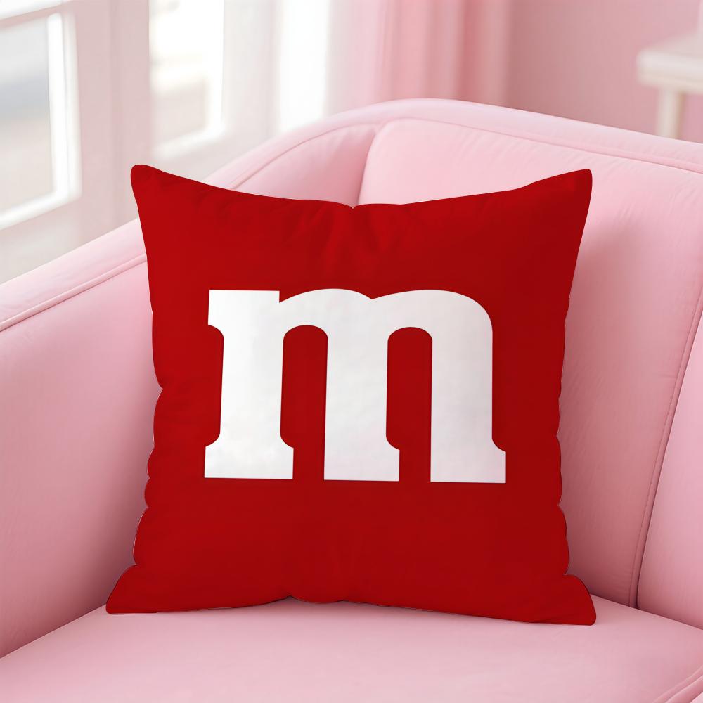 cartoon M-M&M's Cushion Cover Home & Car Multi-Scene Pillow Cover - Reversible, Soft & Durable for Daily Use