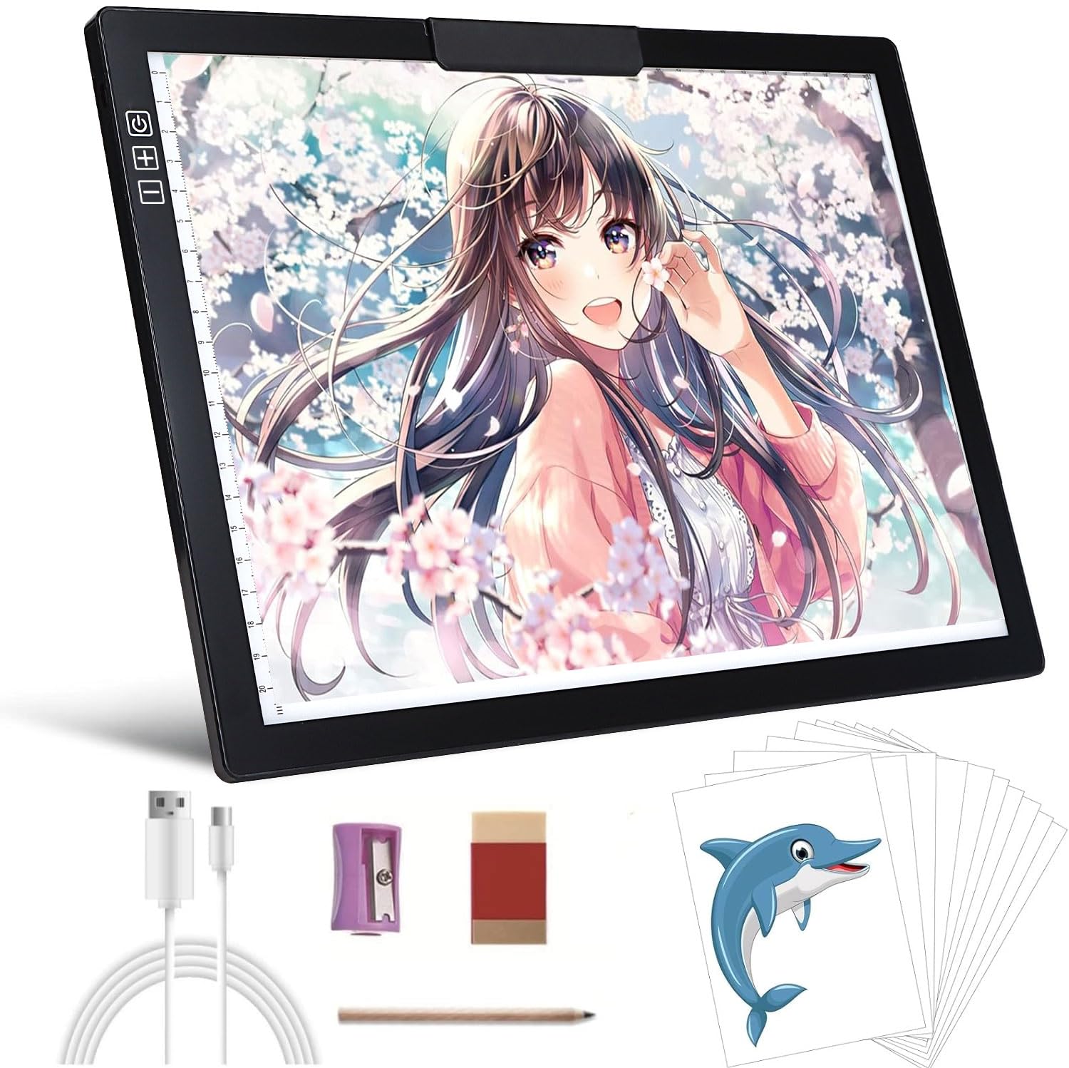 

Tracing stand A4 6-levelstepless dimming light box Power supply light table with spring clip and scale Suitable for