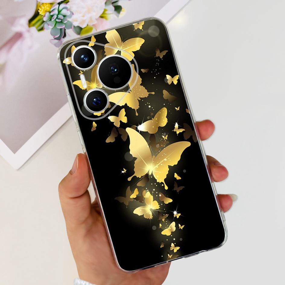 For Huawei Pura 70 Pro Plus Case Fashion Flowers Clear Soft Silicone Shockproof Phone Cover For Huawei Pura 70 Pro Pura70 Bumper