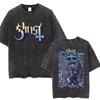 Ghost Band Washed Vintage Skeleton Rock Short Sleeved Round Neck Y2k Tshirt Men Clothing In Top Tees Mens T-Shirt