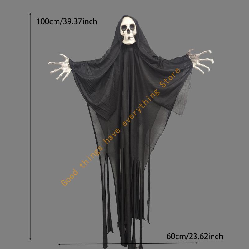 55KF Halloween Geisterpuppen Dekorationen Auffälliges Totenkopfkopf Ornament Schreckliche Festliche Verzierungen für Außenbereich