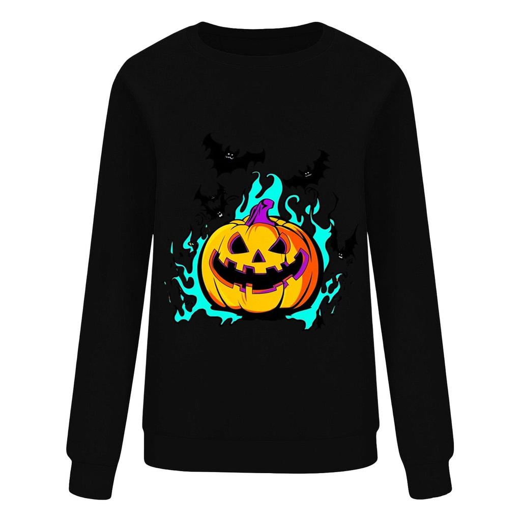 Women's Fashionable and Casual Halloween Print Pullover Hoodie
