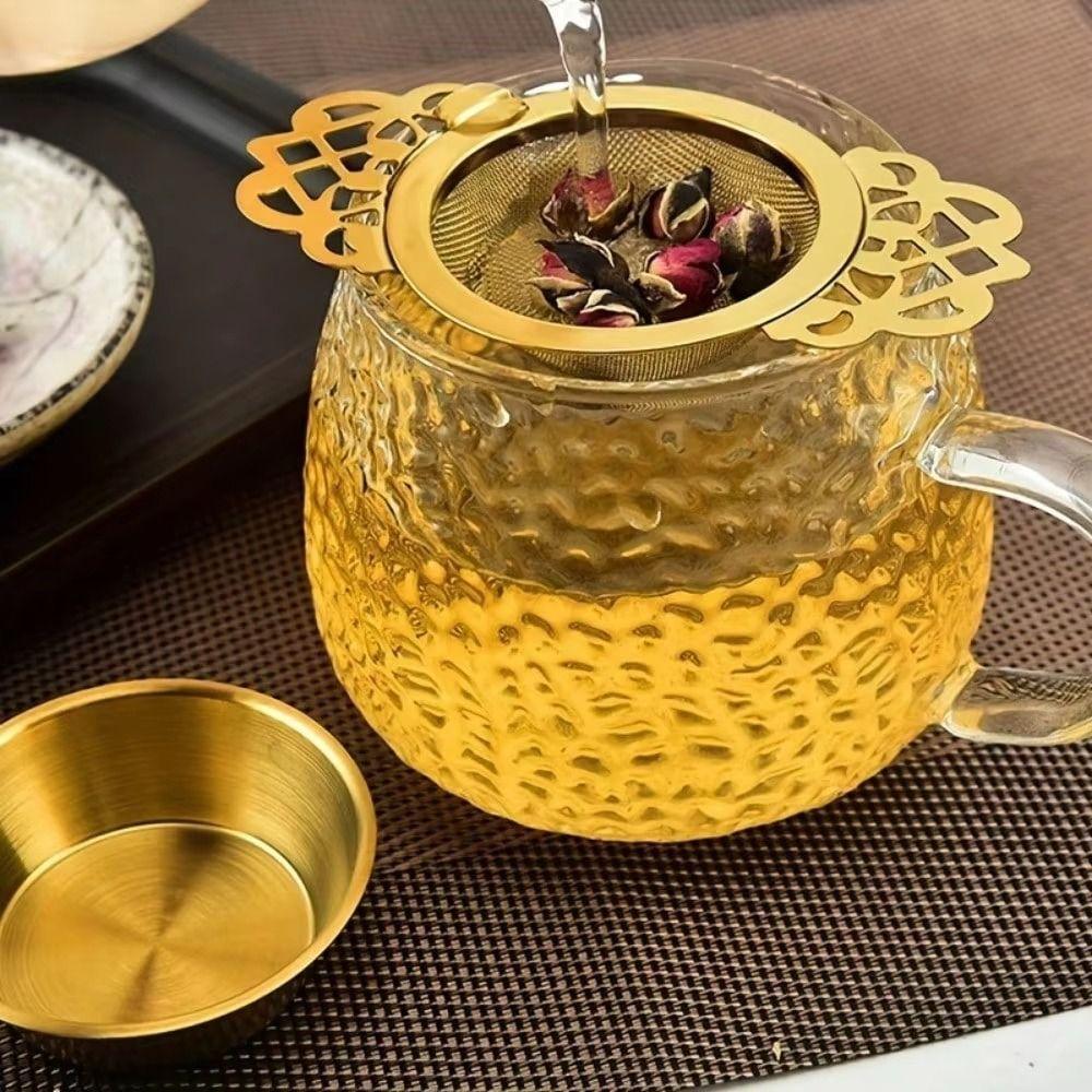 Fine Mesh Hanging Tea Strainer Stainless Steel Lace Tea Infuser Double Ear Tea Filter Restaurant