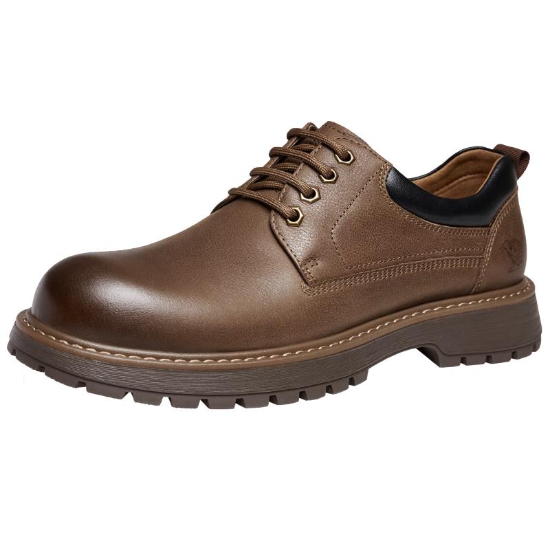 Camel Men's Retro Leather Low-Top Work Shoes