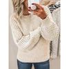 European & American Fashion Women's Cable Knit Pullover Sweater: Long-Sleeved, Round Neck.