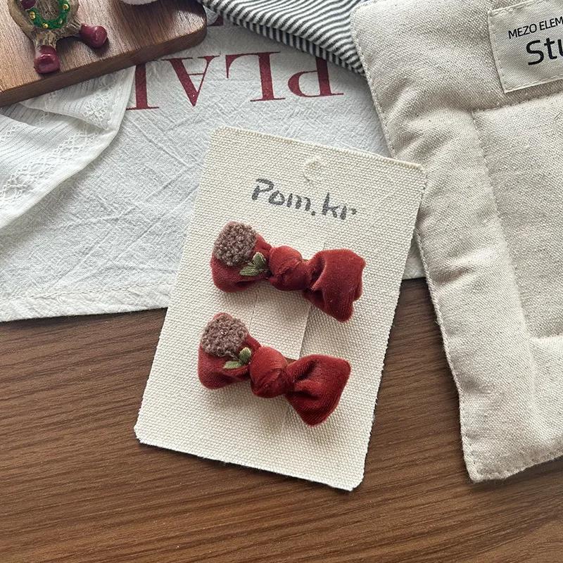 2 szt. Kroeńska Moda Niemowlę Dziewczynka Klips do Włosów Urocza Kokarda Grzybek Wsuwka do Włosów dla Malucha Urocze Nakrycie Głowy dla Dzieci Akcesoria do Włosów