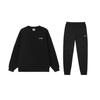 Minimalist Brand Logo Comfortable Long Sleeve Sweatshirt Versatile Long Pants Casual Sports Set Unisex Sportswear Black YWEU039-1