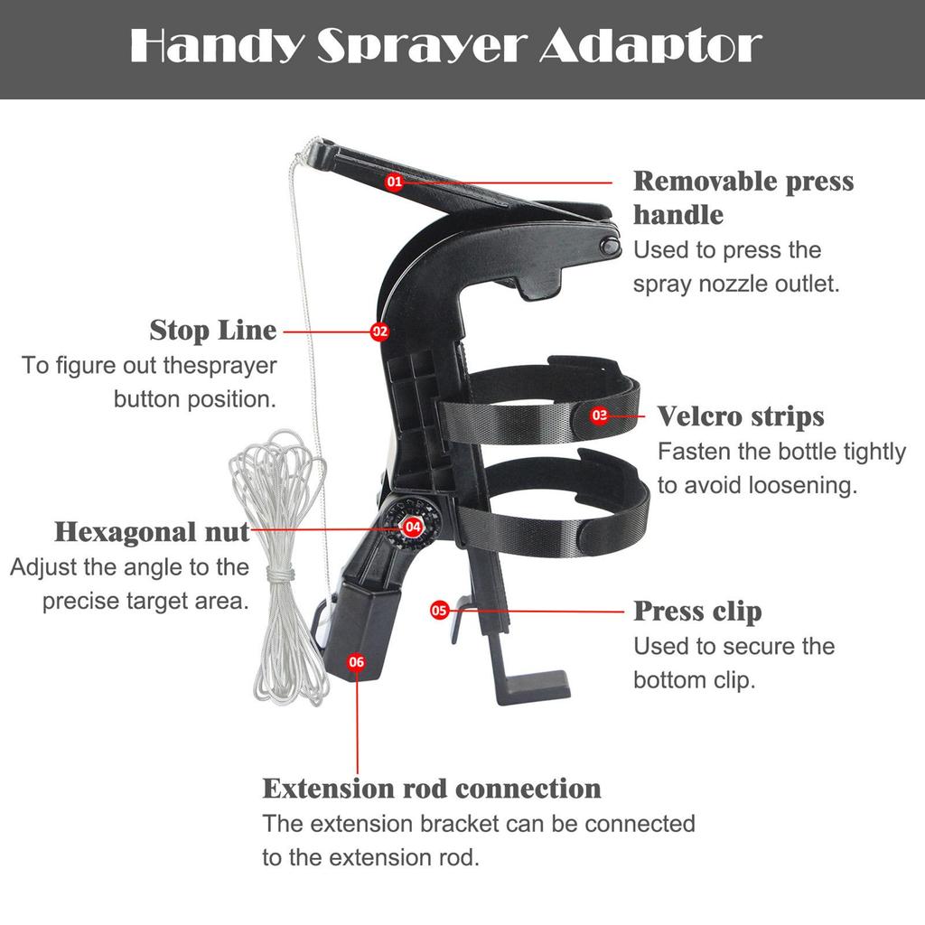 Adaptateur de Perche d'Extension pour Bombe Aérosol avec Support Inférieur Réglable Adaptateur Pulvérisateur pour Pulvériser les Nids de Guêpes en Hauteur