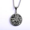 Stainless Steel Unisex Pendant Necklace: Seal of Solomon Design