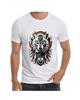 KI-gemaltes Wolfsgesicht T-Shirt für Herren Bekleidung Kleidung Neuheit