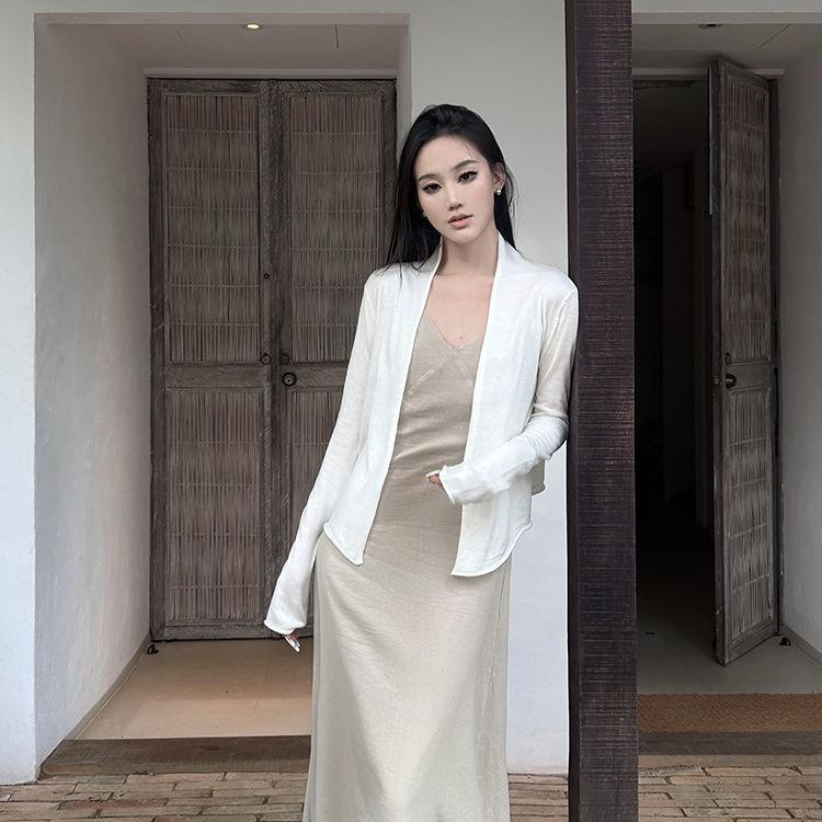 YYFS Women s Fashion Casual Spring Fall Solid Color Print Long Sleeve Sweaters S молочный белый