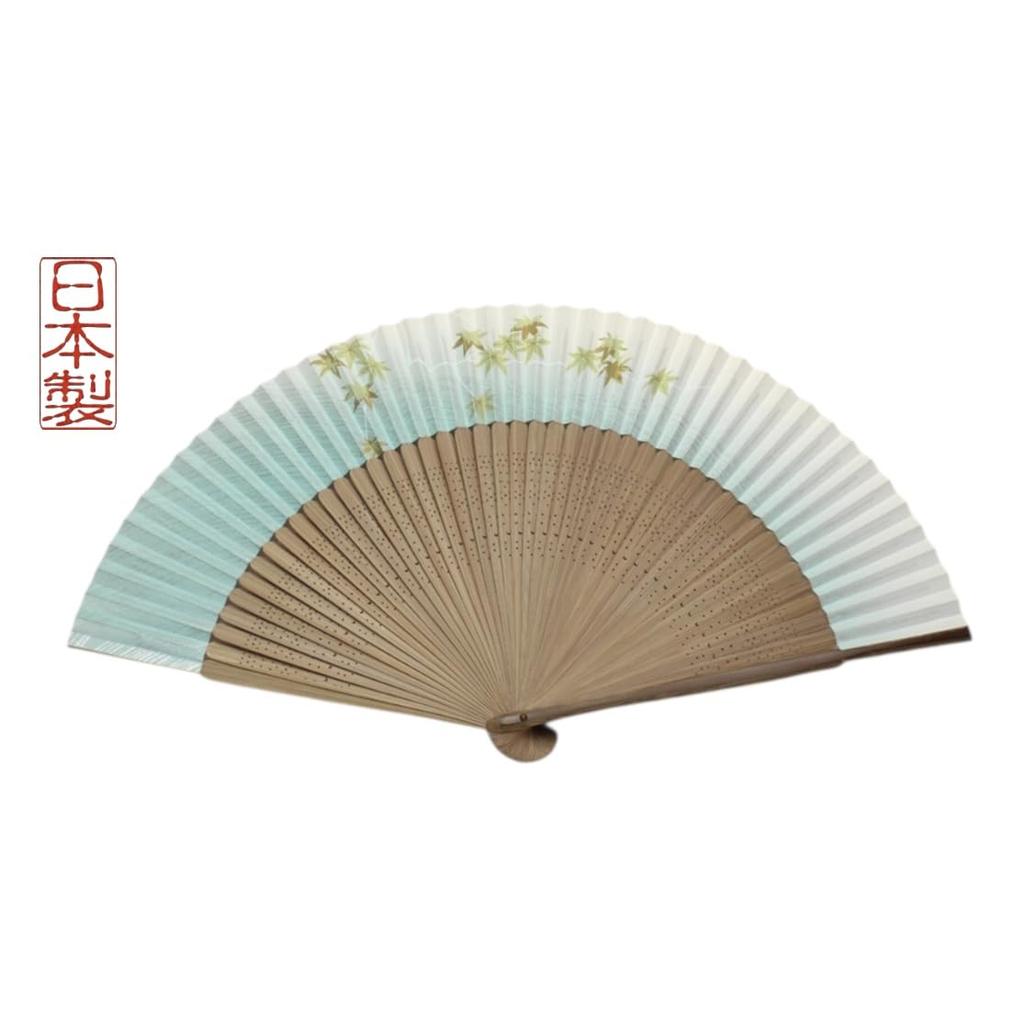 Stream and Green Maple Made in A crafted with expert featuring autumn A perfect accessory for personal use or as a x when Kyoto-style fan, "Clear