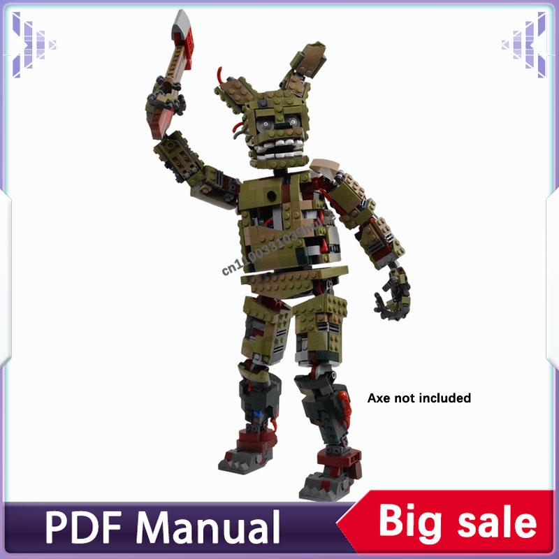 Withered Bonnie Springtrap Mimic Building Blocks Set Accessory Decoration Adults Bricks Decoration Christmas Gift