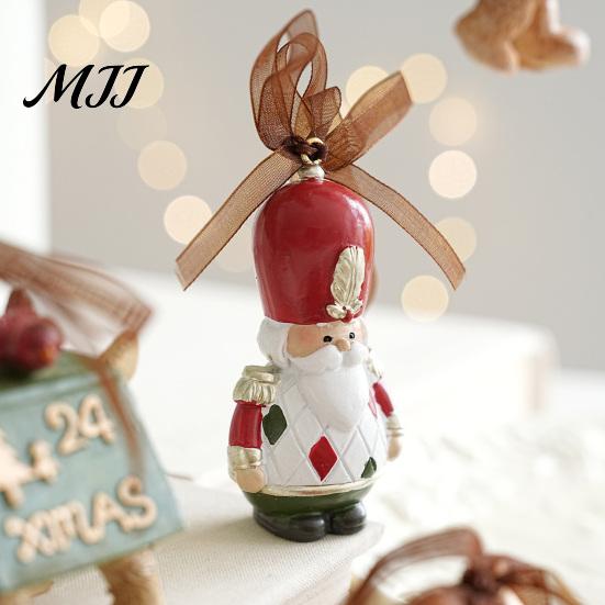 Seasonal Branch Decorations Christmas Resin Animal Ornament, Vintage Hanging Decor with Ribbon, Cute Bow Tree Ornaments Dog Santa Bear Patterns