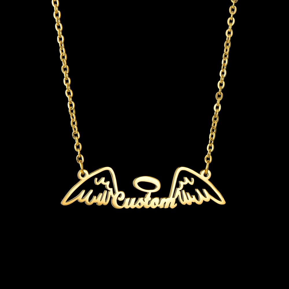 Atoztide Custom Name Necklaces for Women Stainless Steel Jewelry Butterfly Wing Pendant Choker Chain Personalized Birthday Gift
