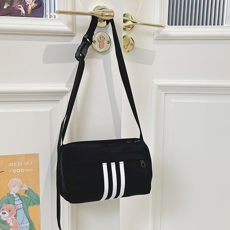 Fashion Trend Casual Commuter Striped Messenger Bag Nylon Men's and Women's Versatile Shoulder Backpack