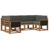 Outdoor Sofa Set with Cushions 6 Pcs Natural and Anthracite