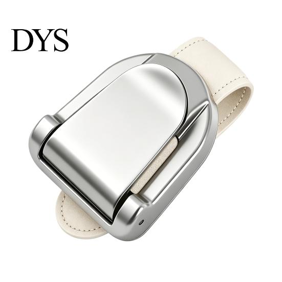 Leather Strap Glasses Holder Car Sunglasses Clip for Visor Multi-Function Cards Ticket Stylish Scratch-Resistant Lining Zinc Alloy Elastic Clamp