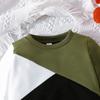 Frühling und Herbst Neues Sweatshirt Patchwork Zweiteiliges Set Mode Lässiges Outfit Kinderbekleidung