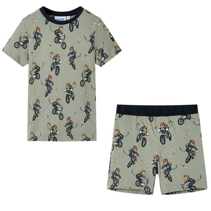 Pyjamas à manches courtes pour enfants kaki clair 92/104/116/128/140