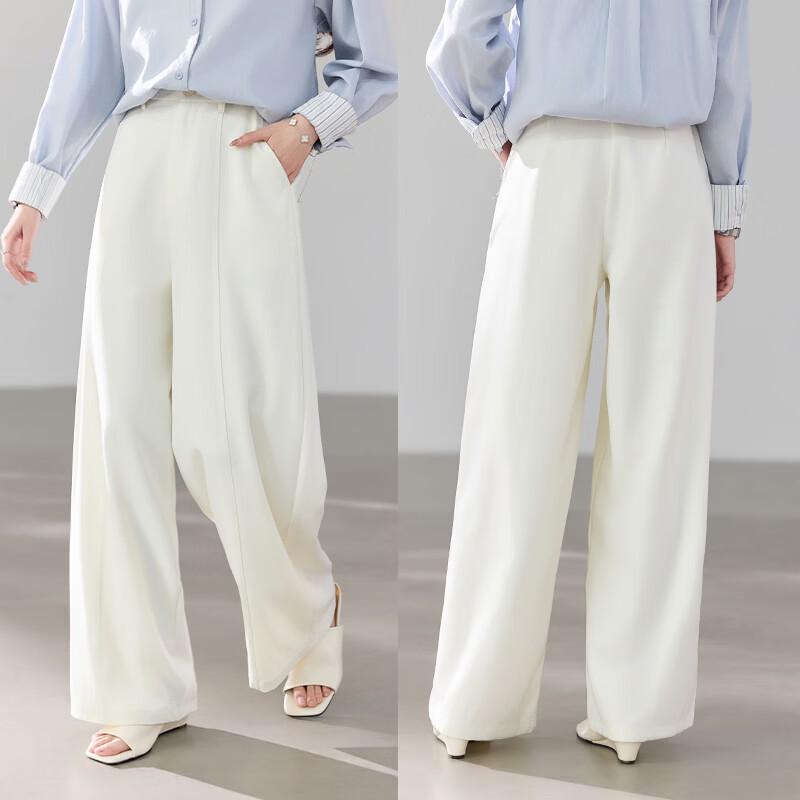 VICTORIA&VERA Women's High-Waist Wide-Leg Suit Trousers