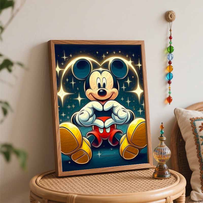 Disney Mickey Mouse Heart Gesture Paint By Number Kit Drawing Canvas DIY Picture Home Decor Painting Wall Art Decoration Gift 130