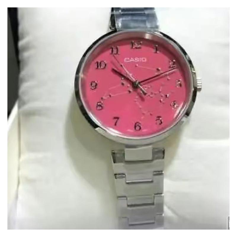 Casio STANDARD Series 30 Meters Waterproof Quartz Movement Stainless Steel Strap Japanese and Korean Watch Women's Watch Pink Dial LTP-E01D-4A