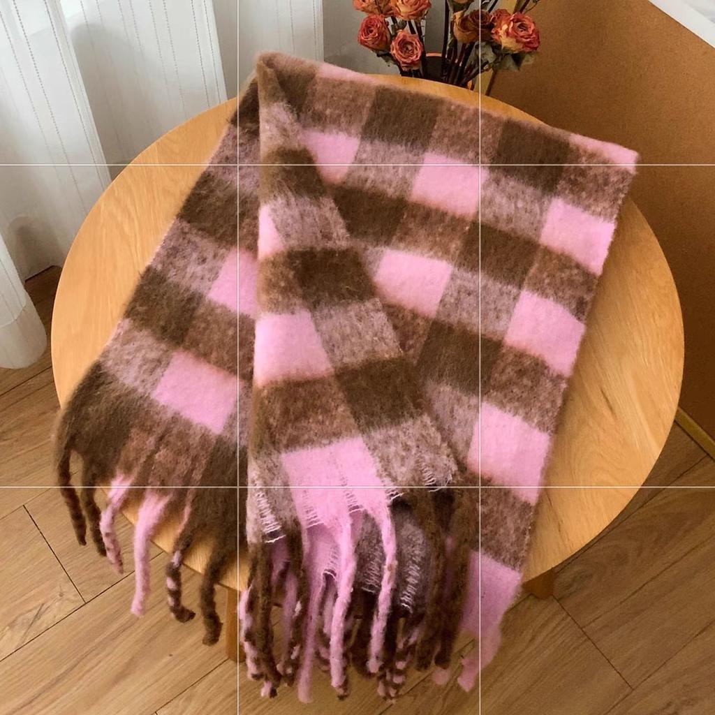 New Maillard Premium Plaid Scarf Women's Winter Korean Shawl Dual-purpose Spring and Autumn Thickened Warm Tide