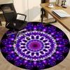 1pc Purple Mandala Chair Carpet for Office, Round Polyester Mat, Indoor Decor for Office, Easycare Fabric, Washable Non-slip Area Carpet