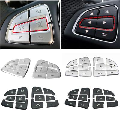 Adesivo Decorativo para Botões do Volante do Carro Compatível com Mercedes Benz Classe A C W205 GLC X253 CLA GLA Acessórios Interiores Automotivos