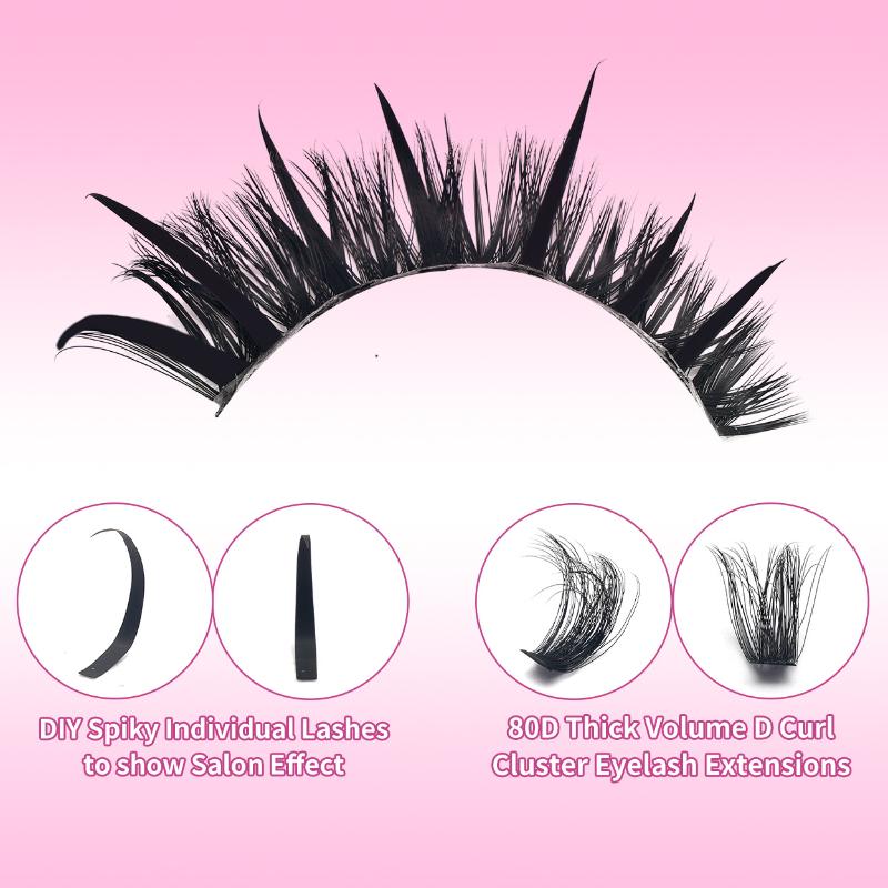 1 Box False Eyelashes Clusters Spiky Bottom Lashes Diy Manga Cluster Eyelash Extensions Waterproof Individual Lashes Clusters