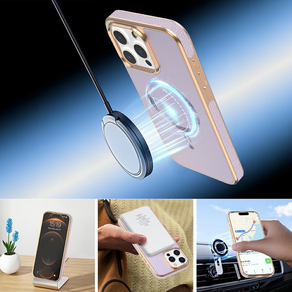 For iPhone 15 Pro Magnetic Case Electroplating Anti-Drop TPU+PC Phone Back Cover