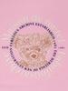 LA MAISON STUDIO Women'S Crop Circle Logo Embossed Bear Friends Heavy Terry Sweatshirt Pink (Fcd3Ts702W)