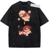 Anime Dandadan Ayase Momo Takakura Ken Printed Tee Men Women Cotton Tshirts Vintage Washed T-shirt Harajuku Oversized T Shirt