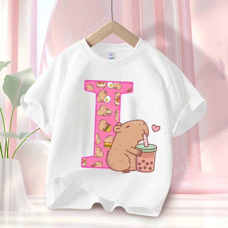 Capybara Children s T-Shirt 3D Printed T-shirts Baby T-Shirt Cartoon Boys Summer Clothes 110