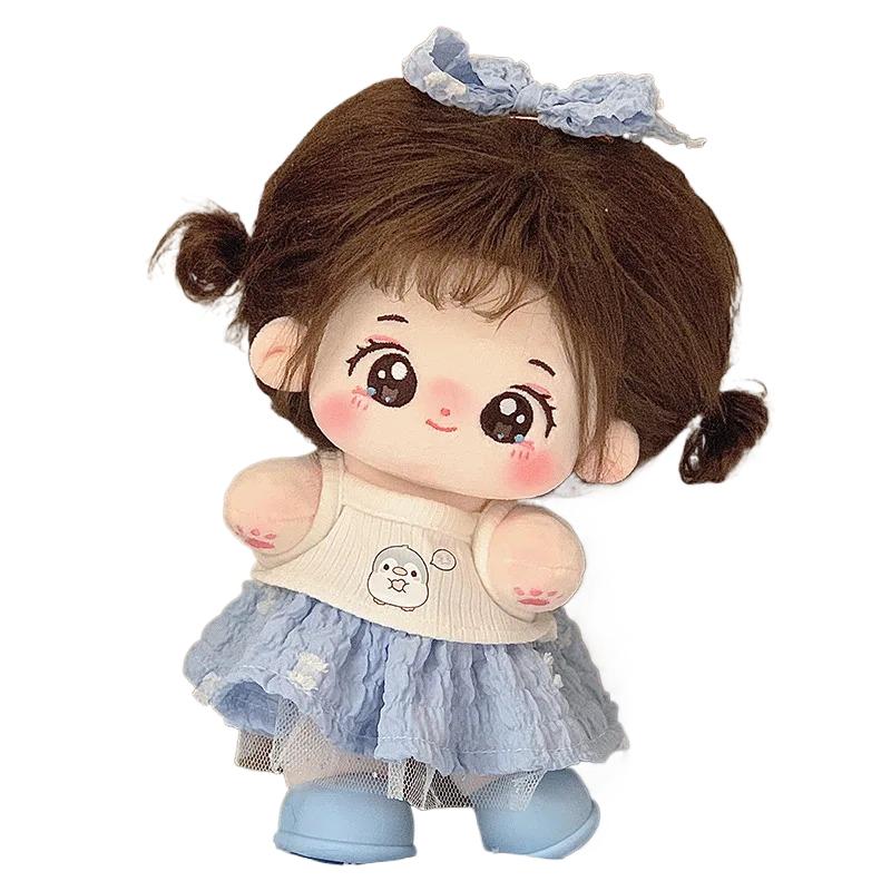 20 cm Idol Docka Gosedjur Bomull Stjärna Dockor Kawaii Gosedjur Baby Gosedjur björn hängselkläder Inga Attribut Dockor Leksaker Barn Samling Gåva