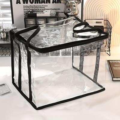 Foldable Book Box Student Dormitory Classroom Book Organizer Transparent Waterproof Household Book Organizing Storage Box