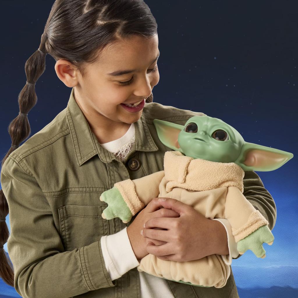 Hasbro STAR WARS The Mandalorian and Glogo Action Buddy Glogo Interactive Plush Action Toy for Kids Ages 4 and Up G3088 25.0 cm, Toy, Figure,