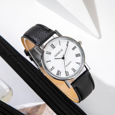 Berühmte Marke Römische Ziffer Quarz Uhr Herren Business Casual Mode Student Trend Lederarmband Armbanduhr Luxus Geschenk Uhr